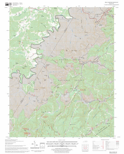 US Forest Service - Topo Bell Farm, KY FSTopo Legacy digital map