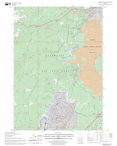 US Forest Service - Topo Benham Falls, OR FSTopo Legacy digital map