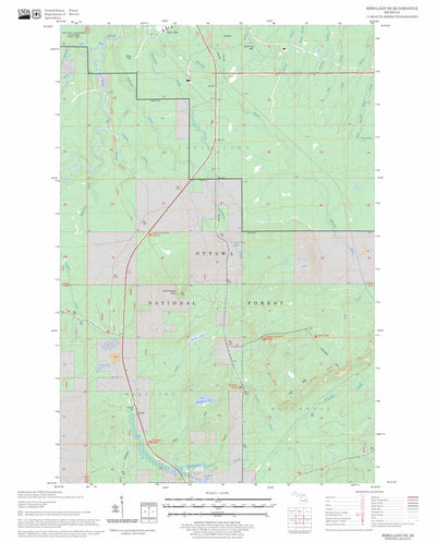 US Forest Service - Topo Bergland NE, MI FSTopo Legacy digital map