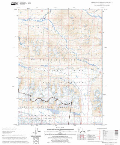 US Forest Service - Topo Bering Glacier D-8, AK FSTopo Legacy digital map