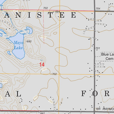 US Forest Service - Topo Big Blue Lake, MI FSTopo Legacy digital map