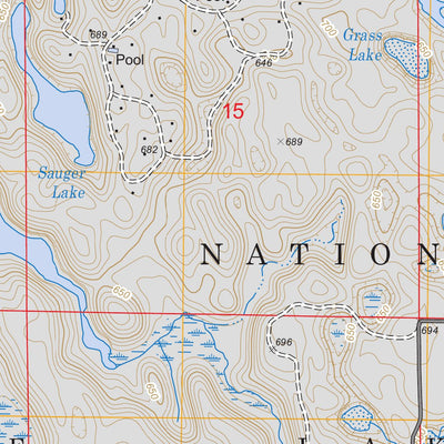 US Forest Service - Topo Big Blue Lake, MI FSTopo Legacy digital map