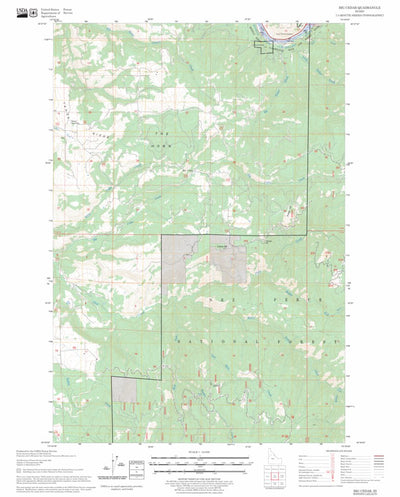 US Forest Service - Topo Big Cedar, ID FSTopo Legacy digital map