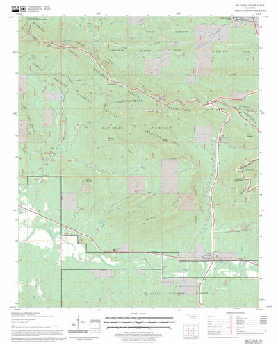 US Forest Service - Topo Big Cedar, OK FSTopo Legacy digital map