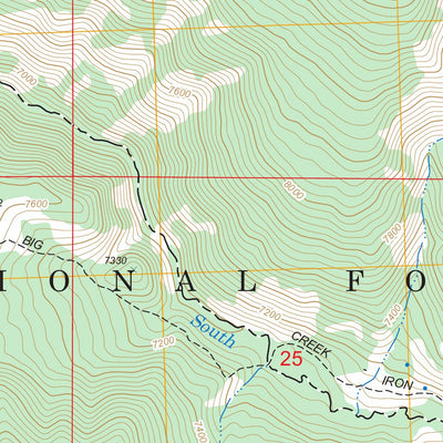 US Forest Service - Topo Big Creek Peak, ID FSTopo Legacy digital map