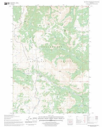 US Forest Service - Topo Big Horn Mountain, MT FSTopo Legacy digital map