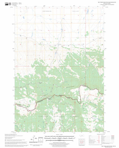 US Forest Service - Topo Big Table Mountain, MT - ID FSTopo Legacy digital map