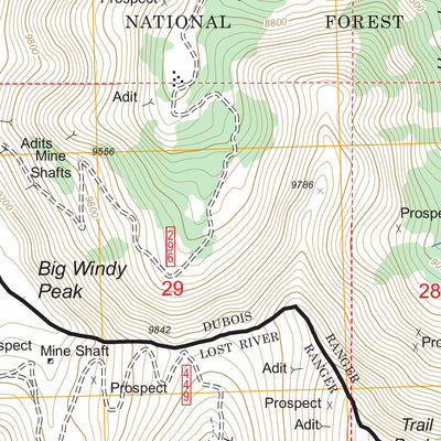 US Forest Service - Topo Big Windy Peak, ID FSTopo Legacy digital map
