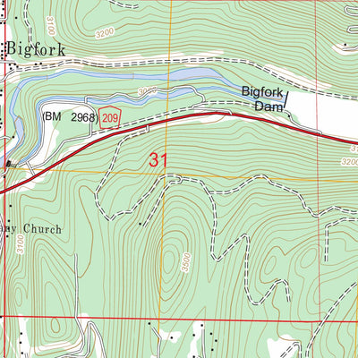 US Forest Service - Topo Bigfork, MT FSTopo Legacy digital map