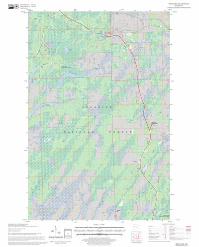 US Forest Service - Topo Bird Lake, MN FSTopo Legacy digital map