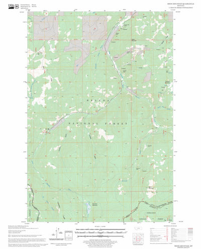 US Forest Service - Topo Bison Mountain, MT FSTopo Legacy digital map