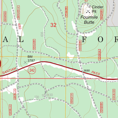 US Forest Service - Topo Black Crater, OR FSTopo Legacy digital map