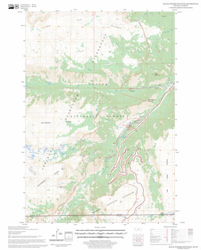 US Forest Service - Topo Black Pyramid Mountain, MT - WY FSTopo Legacy digital map