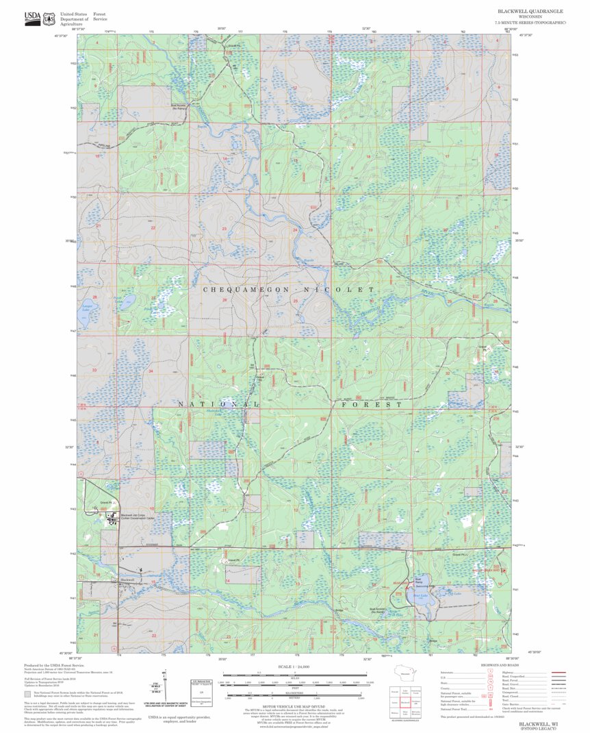 Blackwell, WI FSTopo Legacy Map by US Forest Service - Topo | Avenza Maps