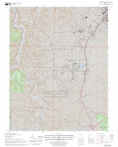 US Forest Service - Topo Bloodland, MO FSTopo Legacy digital map