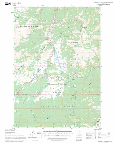 US Forest Service - Topo Blue Bunch Mountain, ID FSTopo Legacy digital map