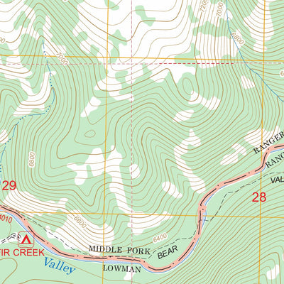 US Forest Service - Topo Blue Bunch Mountain, ID FSTopo Legacy digital map
