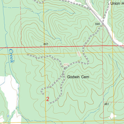 US Forest Service - Topo Blue Mountain, MS FSTopo Legacy digital map
