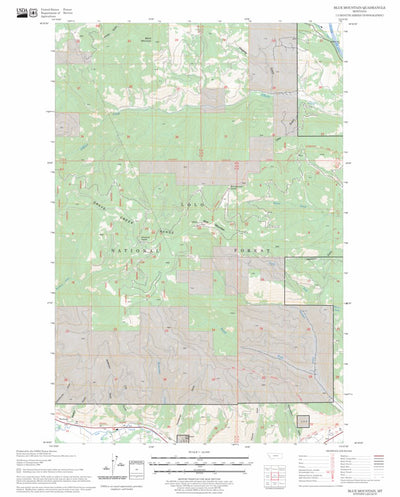 US Forest Service - Topo Blue Mountain, MT FSTopo Legacy digital map