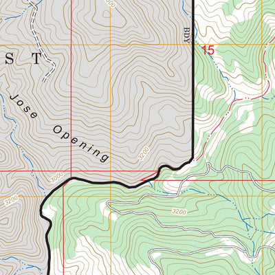 US Forest Service - Topo Bluenose Ridge, CA FSTopo Legacy digital map
