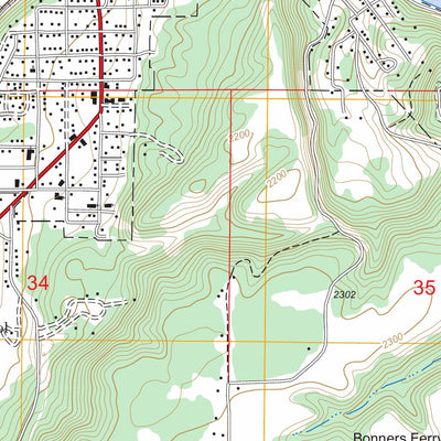 US Forest Service - Topo Bonners Ferry, ID FSTopo Legacy digital map