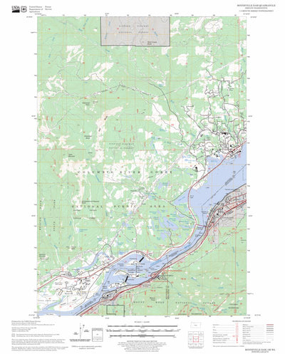 US Forest Service - Topo Bonneville Dam, OR - WA FSTopo Legacy digital map