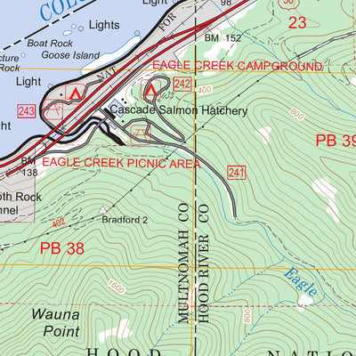 US Forest Service - Topo Bonneville Dam, OR - WA FSTopo Legacy digital map