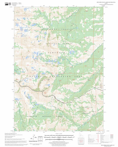 US Forest Service - Topo Boulder Chain Lakes, ID FSTopo Legacy digital map