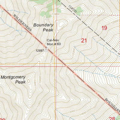 US Forest Service - Topo Boundary Peak, NV - CA FSTopo Legacy digital map