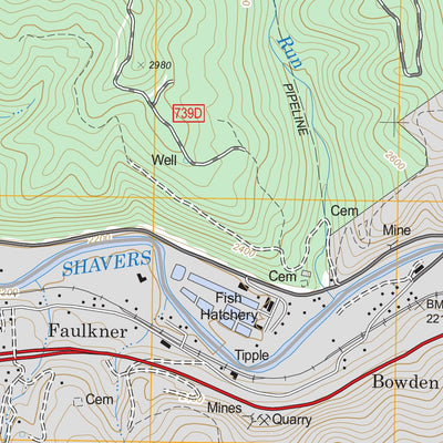 US Forest Service - Topo Bowden, WV FSTopo Legacy digital map