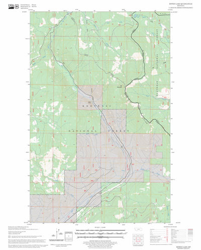 US Forest Service - Topo Bowen Lake, MT FSTopo Legacy digital map