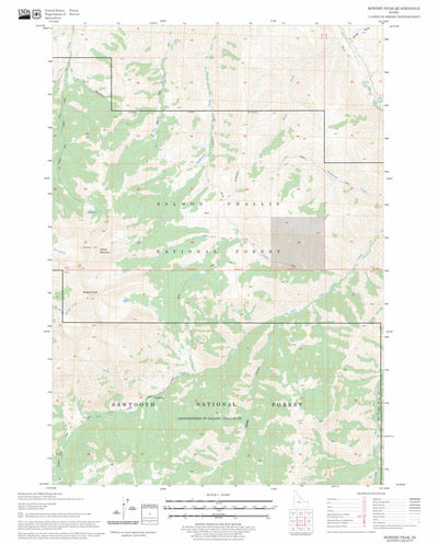 US Forest Service - Topo Bowery Peak, ID FSTopo Legacy digital map