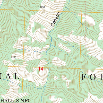 US Forest Service - Topo Bowery Peak, ID FSTopo Legacy digital map