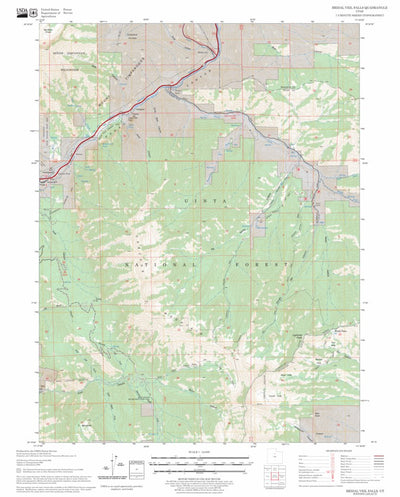 US Forest Service - Topo Bridal Veil Falls, UT FSTopo Legacy digital map