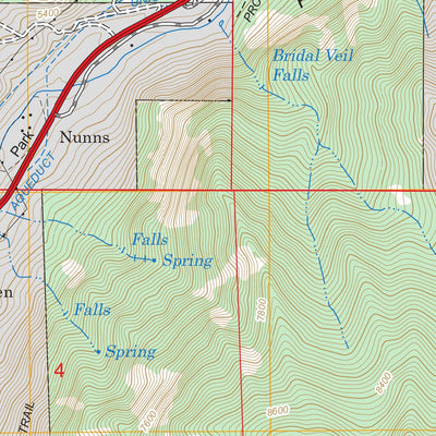 US Forest Service - Topo Bridal Veil Falls, UT FSTopo Legacy digital map