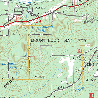 US Forest Service - Topo Bridal Veil, OR - WA FSTopo Legacy digital map