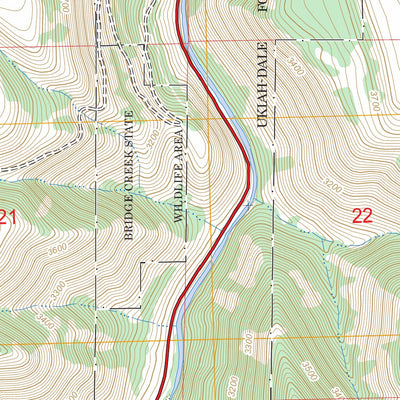 US Forest Service - Topo Bridge Creek, OR FSTopo Legacy digital map