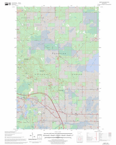 US Forest Service - Topo Britt, MN FSTopo Legacy digital map