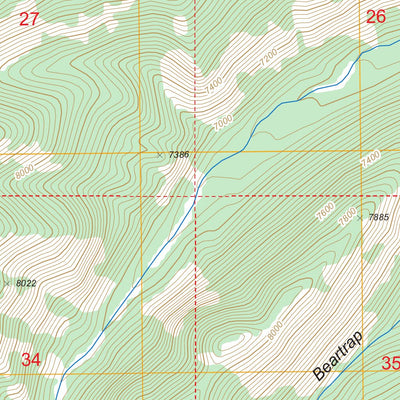 US Forest Service - Topo Broomtail Ridge, MT FSTopo Legacy digital map
