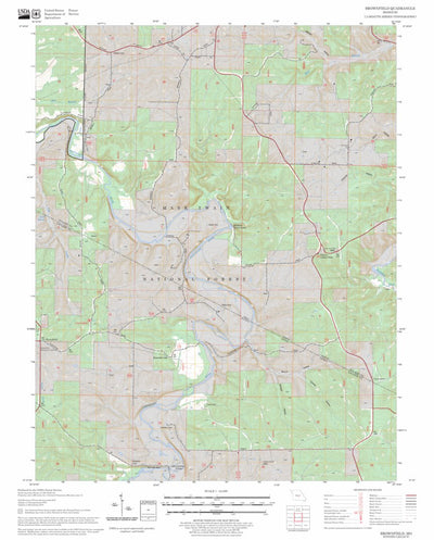 US Forest Service - Topo Brownfield, MO FSTopo Legacy digital map