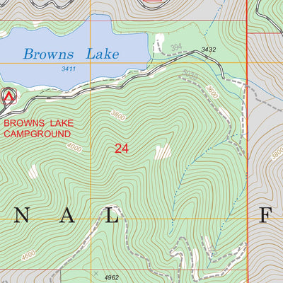 US Forest Service - Topo Browns Lake, WA FSTopo Legacy digital map