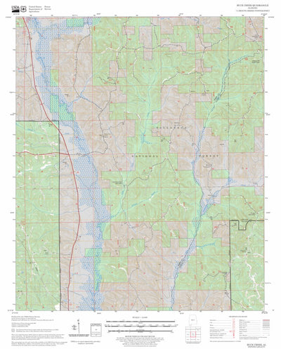 US Forest Service - Topo Buck Creek, AL FSTopo Legacy digital map