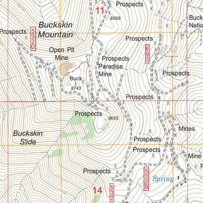 US Forest Service - Topo Buckskin Mountain, NV FSTopo Legacy digital map