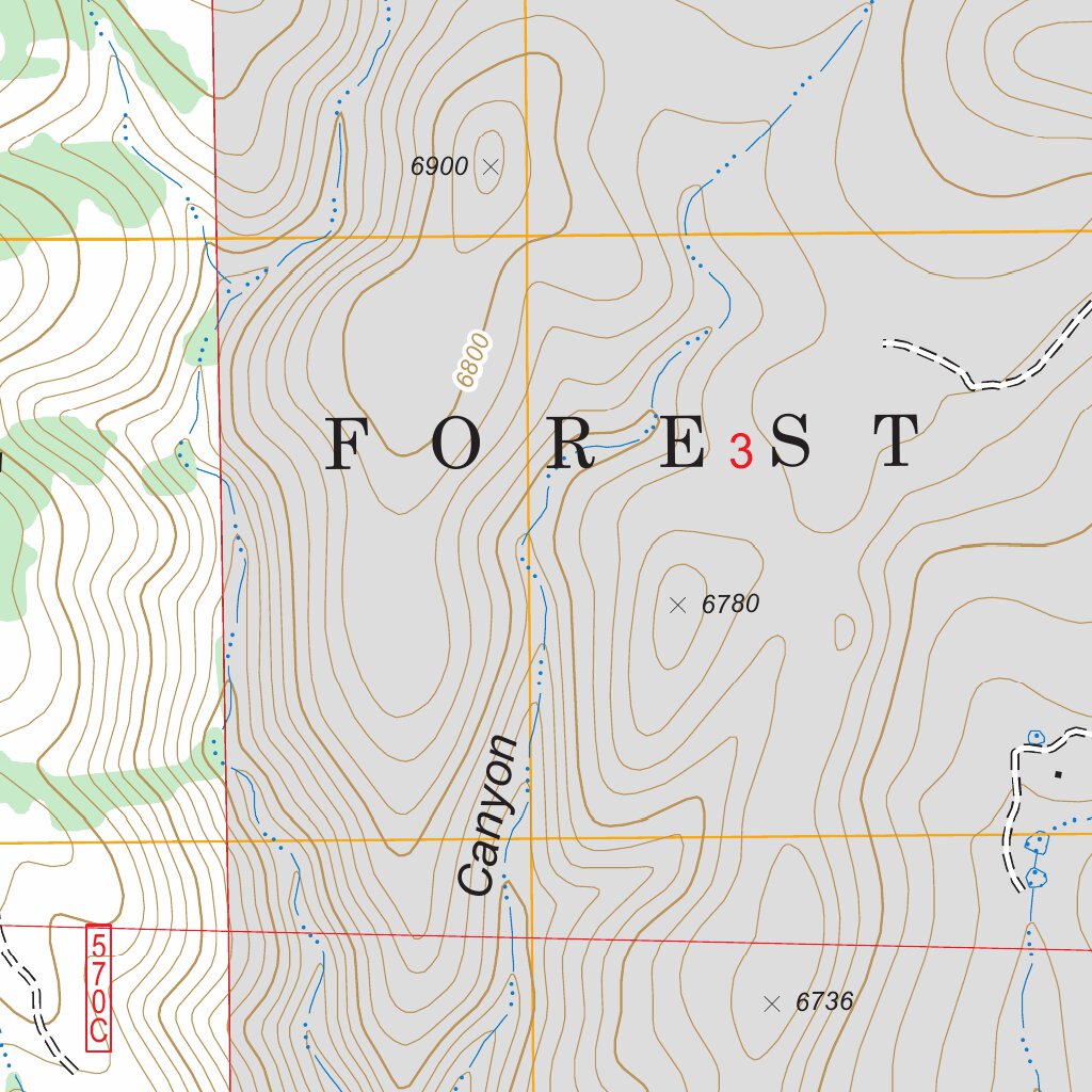Bug Scuffle Canyon, NM FSTopo Legacy Map by US Forest Service - Topo ...