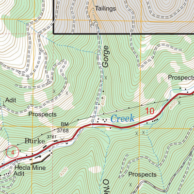US Forest Service - Topo Burke, ID - MT FSTopo Legacy digital map