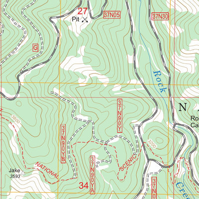 US Forest Service - Topo Burney Falls, CA FSTopo Legacy digital map