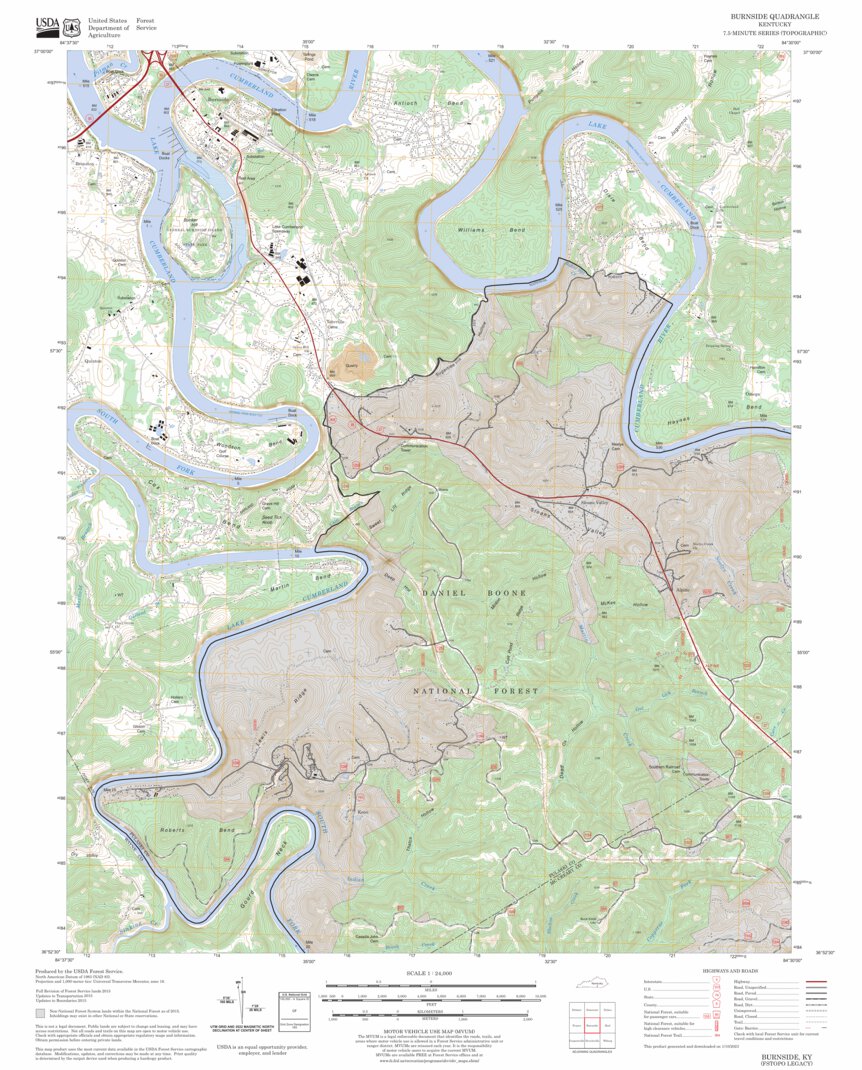 Burnside, KY FSTopo Legacy Map by US Forest Service - Topo