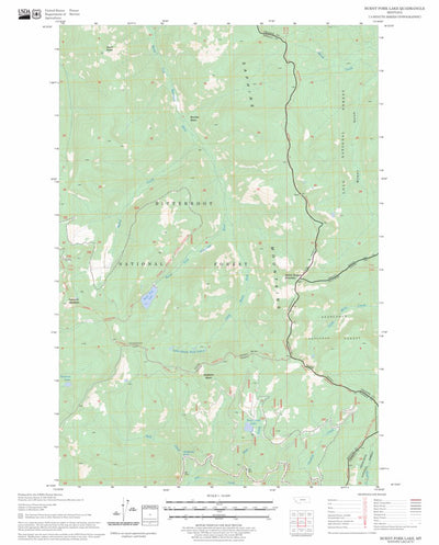 US Forest Service - Topo Burnt Fork Lake, MT FSTopo Legacy digital map