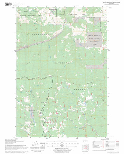 US Forest Service - Topo Burnt Mountain, MT FSTopo Legacy digital map