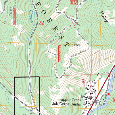 US Forest Service - Topo Burnt Ridge, MT FSTopo Legacy digital map